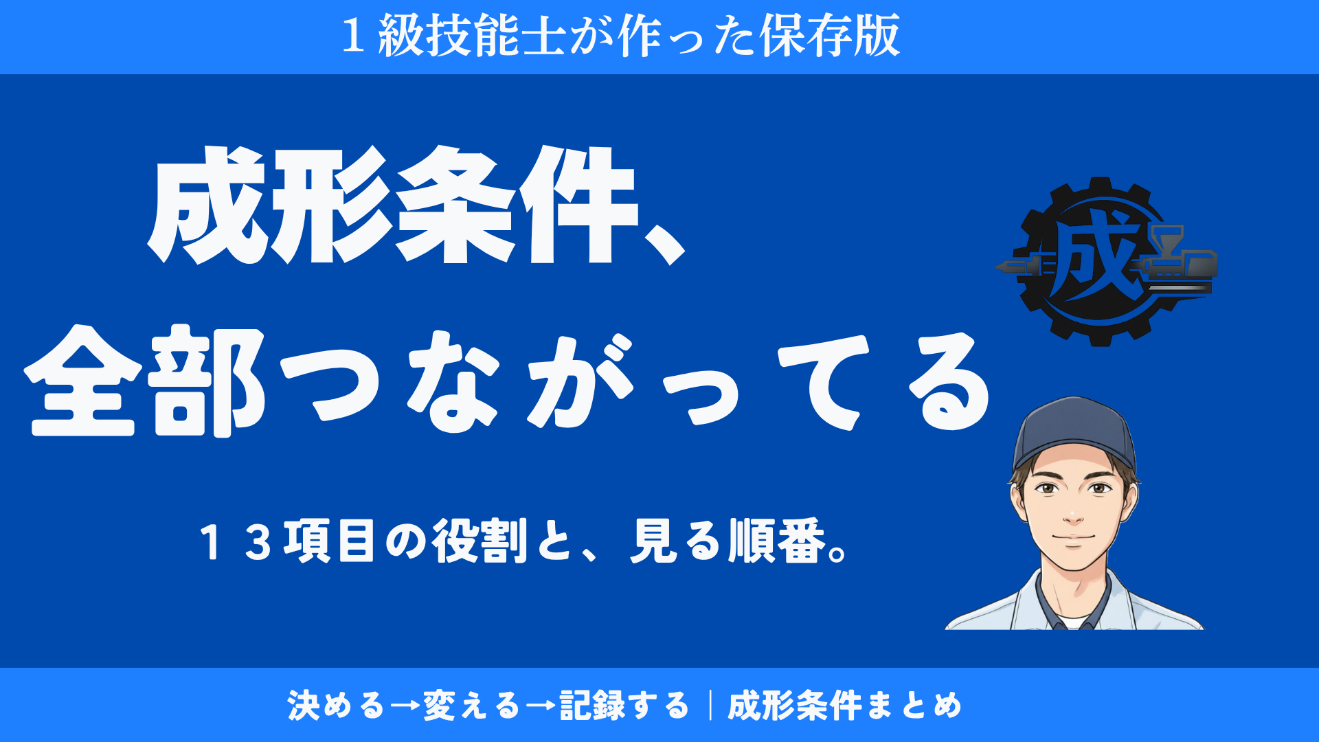 射出成形の成形条件13項目をまとめた保存版のアイキャッチ画像
